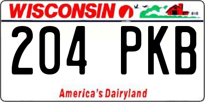 WI license plate 204PKB