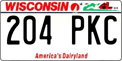 WI license plate 204PKC