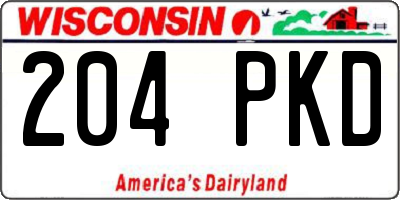 WI license plate 204PKD