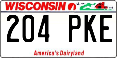 WI license plate 204PKE
