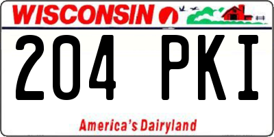 WI license plate 204PKI