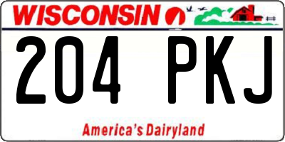 WI license plate 204PKJ