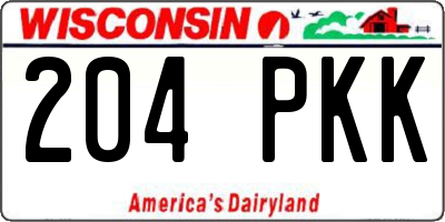 WI license plate 204PKK