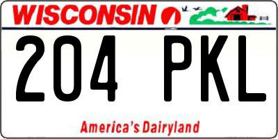 WI license plate 204PKL