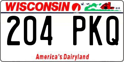 WI license plate 204PKQ