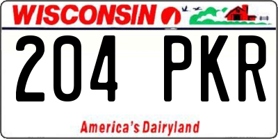 WI license plate 204PKR