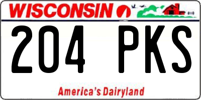 WI license plate 204PKS