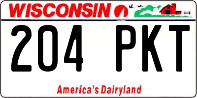 WI license plate 204PKT