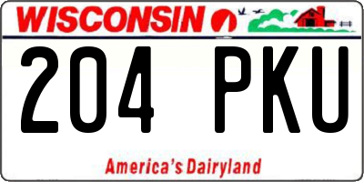 WI license plate 204PKU