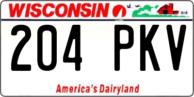 WI license plate 204PKV