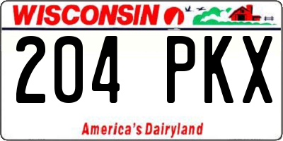 WI license plate 204PKX
