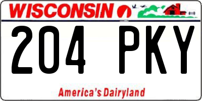 WI license plate 204PKY