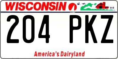 WI license plate 204PKZ