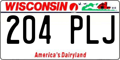 WI license plate 204PLJ