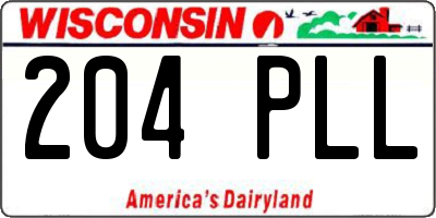 WI license plate 204PLL