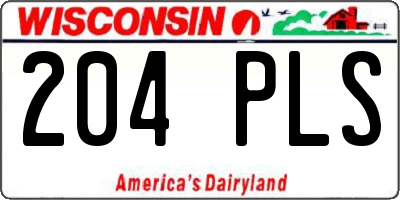 WI license plate 204PLS