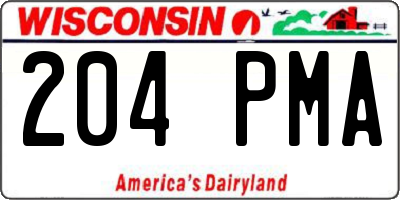 WI license plate 204PMA