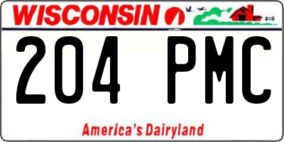 WI license plate 204PMC