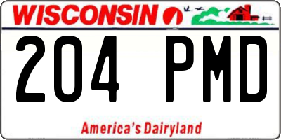 WI license plate 204PMD