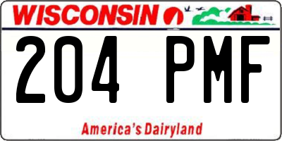 WI license plate 204PMF