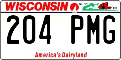 WI license plate 204PMG
