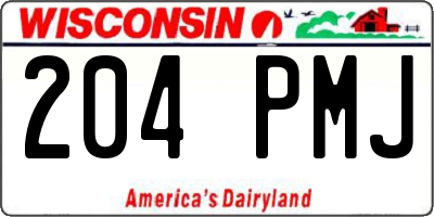 WI license plate 204PMJ