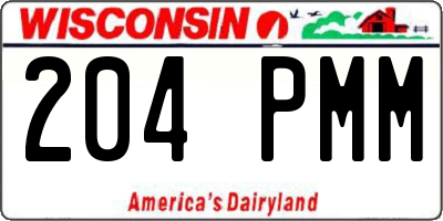 WI license plate 204PMM