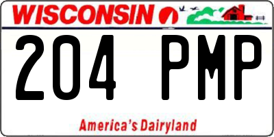 WI license plate 204PMP
