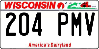 WI license plate 204PMV