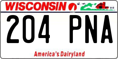WI license plate 204PNA