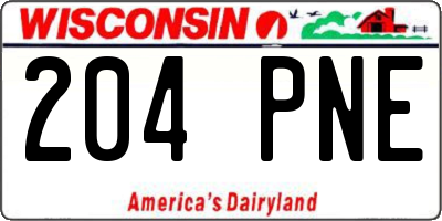 WI license plate 204PNE