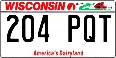 WI license plate 204PQT
