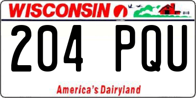 WI license plate 204PQU