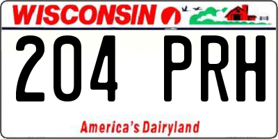 WI license plate 204PRH