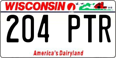 WI license plate 204PTR