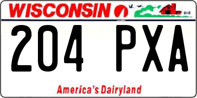 WI license plate 204PXA