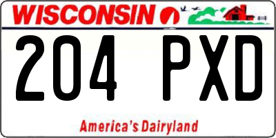 WI license plate 204PXD