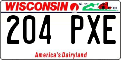 WI license plate 204PXE