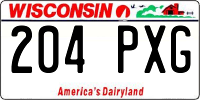 WI license plate 204PXG