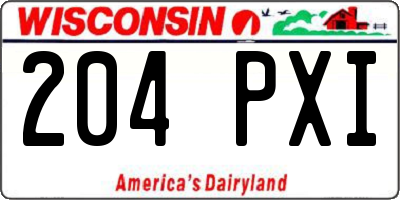 WI license plate 204PXI