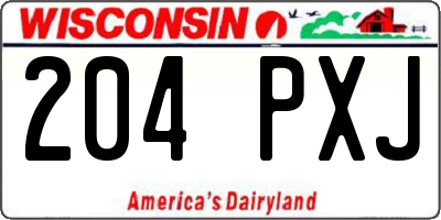 WI license plate 204PXJ