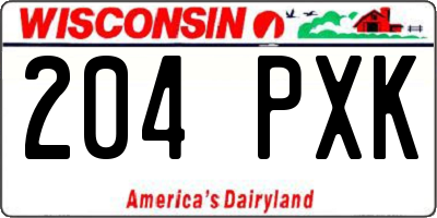 WI license plate 204PXK