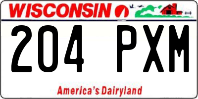 WI license plate 204PXM