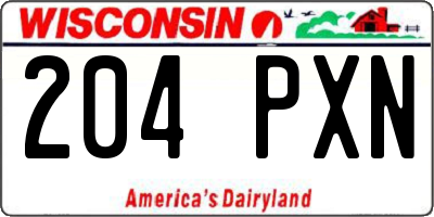 WI license plate 204PXN