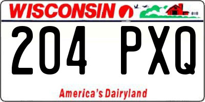 WI license plate 204PXQ