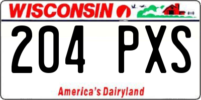 WI license plate 204PXS