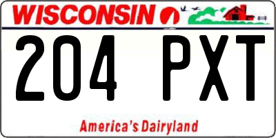 WI license plate 204PXT