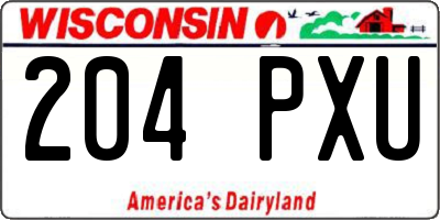 WI license plate 204PXU