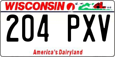 WI license plate 204PXV