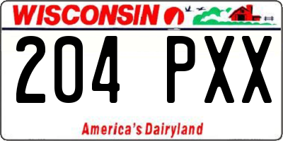 WI license plate 204PXX